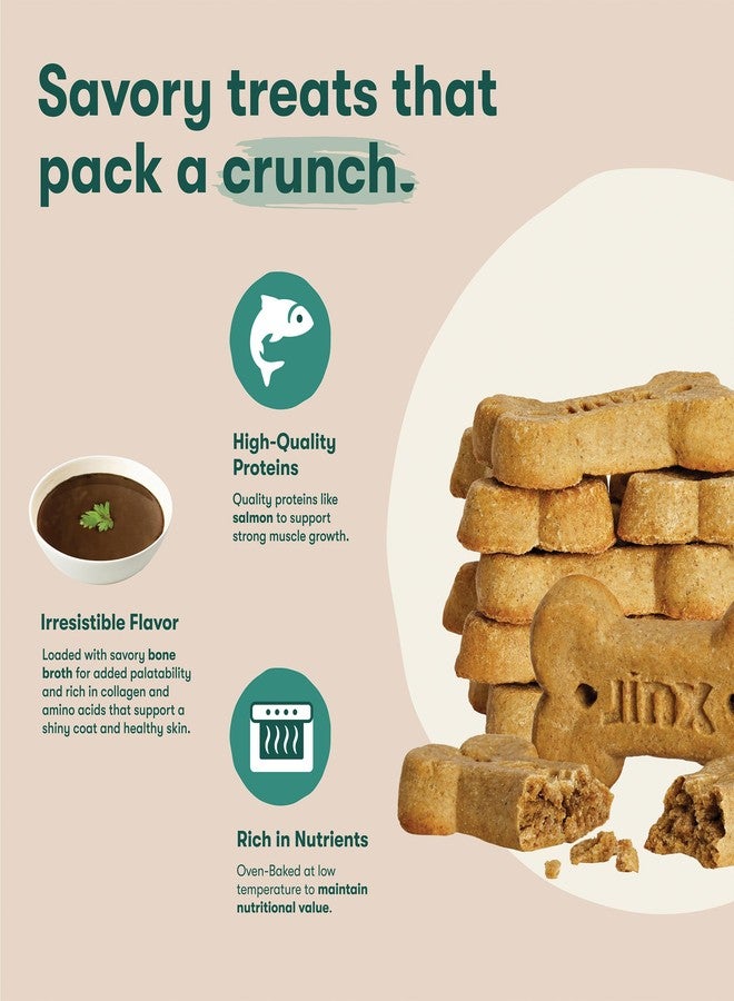 Jinx Oven-Baked Salmon Bone Broth Biscuit Dog Treats - Crunchy, All Natural, Superfood-Rich with High-Protein Salmon, Dog Biscuits for Puppies, Adults & Seniors - 16oz - Image 3